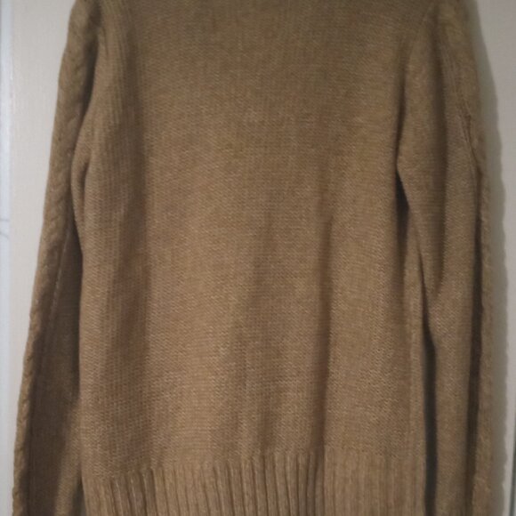 St John's Bay women's beige cardigan size L acrylic 2 front pockets springwear - Picture 2 of 3